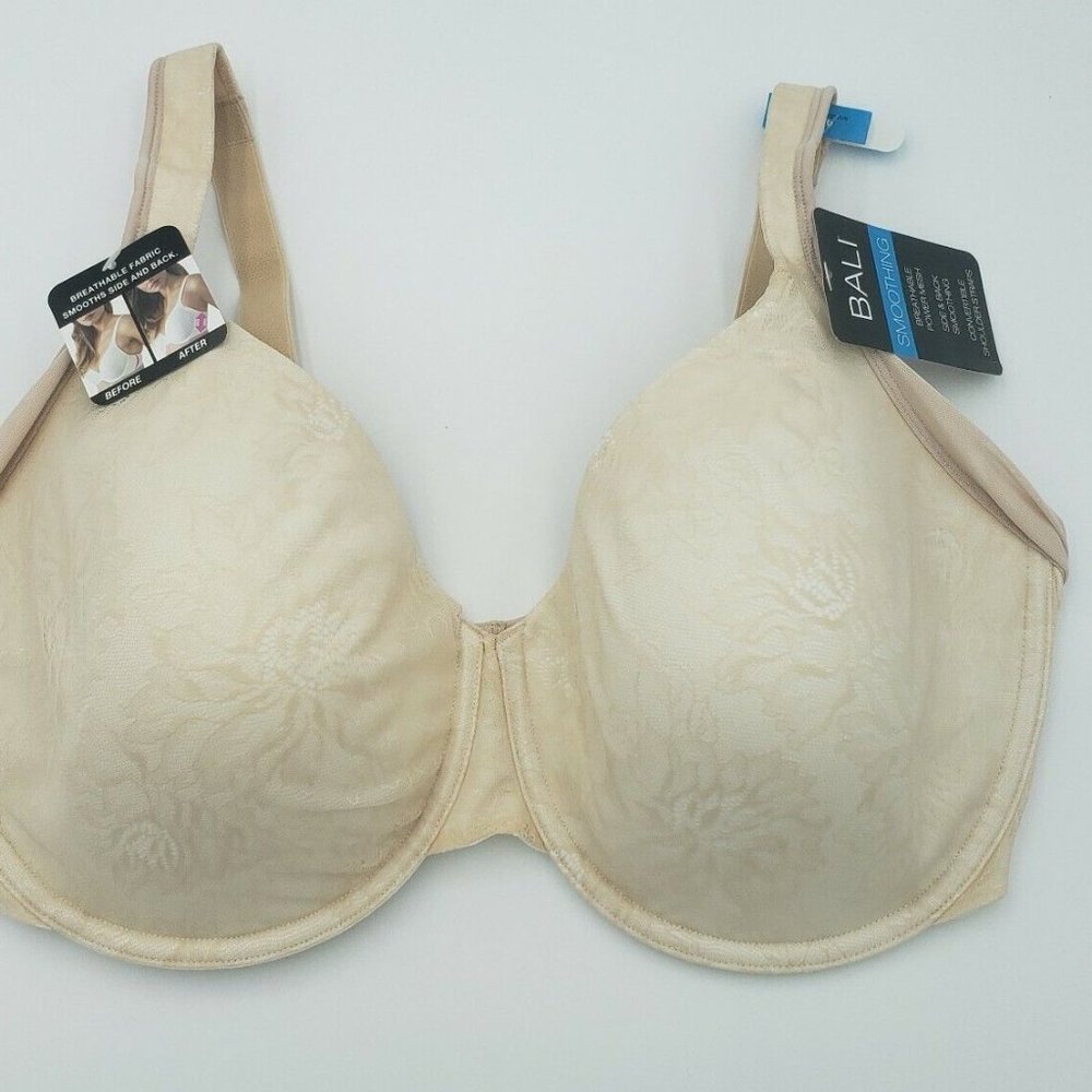 Bali Women's One U Side Smoothing Underwire Bra 38DDD Champagne DF6548 New
